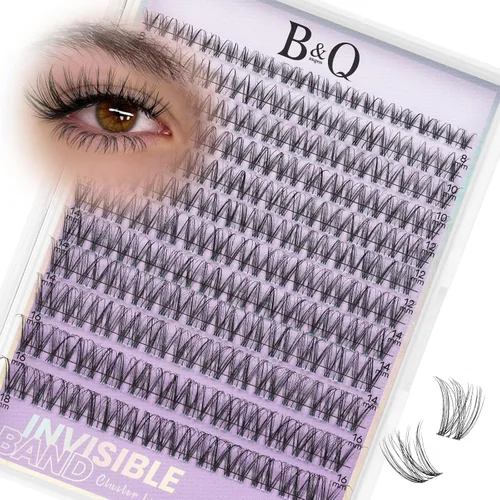 Miniatura 20 de Kit de racimos de pestañas falsas B&Q Bella, pestañas naturales en racimo, pestañas finas invisibles, pestañas individuales, kit de extensión