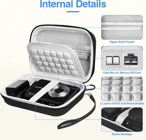 Miniatura 2 de EMART Funda para cámara digital, bolsa pequeña para cámara (tamaño de cámara <6 x 4 x 0.9 pulgadas) para VAHOIALD FHD 1080P/KODAK PIXPRO
