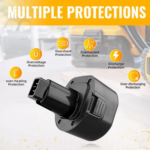 Miniatura 5 de Paquete de 2 baterías de repuesto de 4.8 Ah Ni-Mh prémium compatibles con Dewalt 9.6 V para batería Dewalt DW9062 DW9061 DW926 DE9036 DE9062