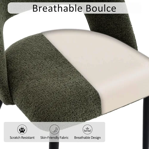 Miniatura 4 de Rowill Juego de 2 sillas de comedor tapizadas de mediados de siglo, modernas sillas de comedor, sillas de cocina, sillas decorativas con patas
