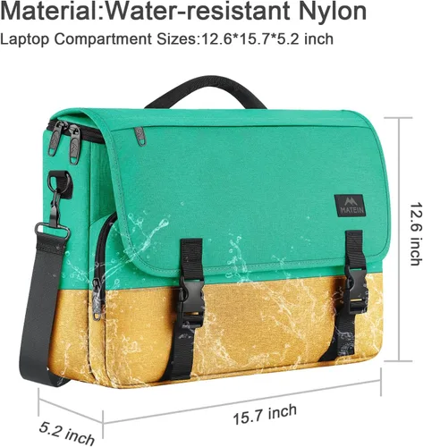 Miniatura 30 de MATEIN Bolsa tipo mensajero para hombres, mochila escolar para adolescentes, ligera de 17.3 pulgadas, maletín para laptop grande, bolsa cruzada