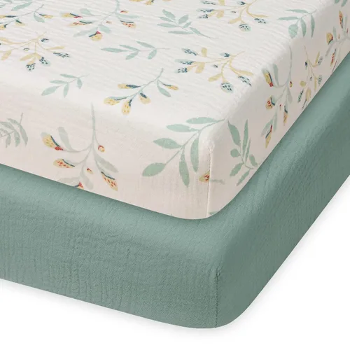 Miniatura 33 de Blissful Diary Sábanas de moisés de muselina para bebés, niñas y niños, de algodón suave bohemio, ajustadas para colchón rectangular ovalado de Sol