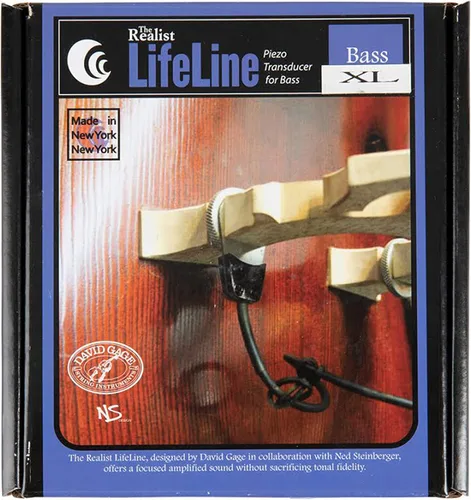 Realist RLSTLX1 - Lifeline Double Bass XL Pickup - Control de volumen integrado - Fácil instalación portátil - Montaje y extracción rápida -