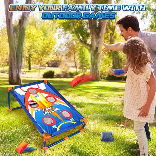 Miniatura 6 de Juego de lanzamiento de bolsas de frijoles para niños, regalo ideal para niños de 3 a 8 años. Juguetes exteriores para niños y niñas de 3, 4, 5, 6