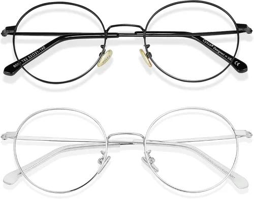 Miniatura 35 de Cyxus Gafas Redondas con Bloqueo de Luz Azul para Hombres y Mujeres, Marco de Alambre, Ultraligeras, Cómodas, para Oficina, Computadora