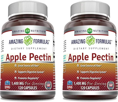 Miniatura 4 de Amazing Formulas Suplemento de pectina de manzana de 1400 mg Cápsulas Sin OMG Sin gluten Fabricado en Estados Unidos