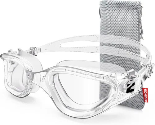 ZIONOR Gafas de natación G1 SE antivaho para adultos, hombres y mujeres Marco transparente de lente A1