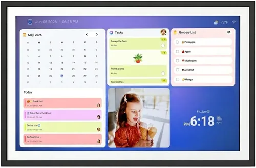 LOOFII Calendario digital inteligente de 15.6 pulgadas – Calendario de pantalla táctil Full HD de 1920 × 1080 y planificador familiar con tabla de