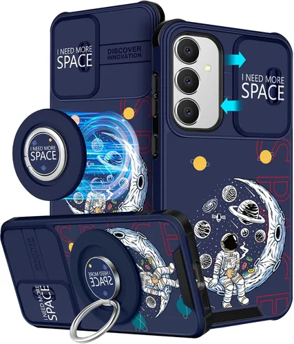 Miniatura 9 de Funermei Funda para teléfono Samsung Galaxy A15 5G - [2 en 1] Funda para teléfono de mujeres lindas chicas, diseño femenino de mariposa negra