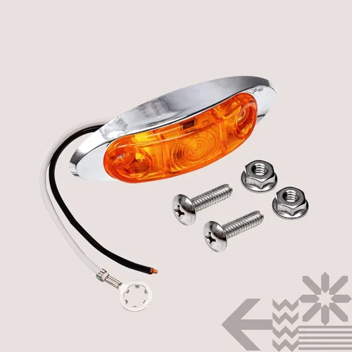 Miniatura 8 de TRUE MODS Luz de marcador LED de 2.5" ámbar para remolque con bisel cromado [DOT FMVSS 108] [SAE P2] [montaje superficial] [impermeable IP67] Luces