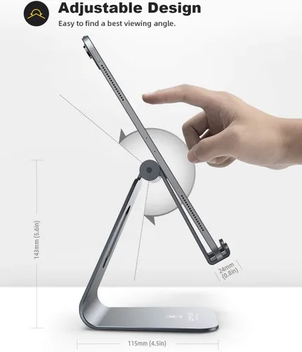 Miniatura 5 de Lamicall - Soporte para tableta, soporte para escritorio - Base de acoplamiento de escritorio ajustable multi-ángulo, compatible con iPad Pro 11