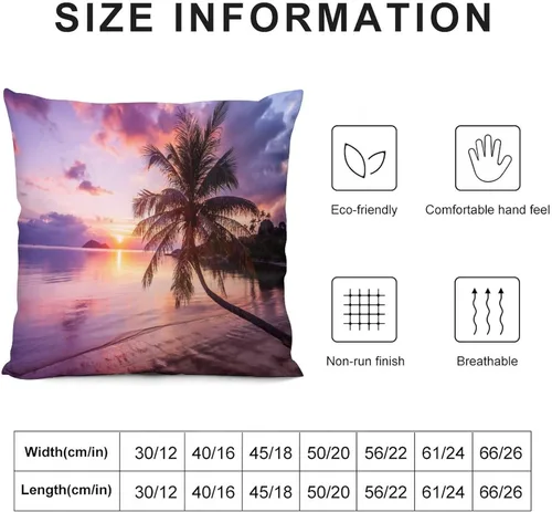Miniatura 2 de Juego de 2 fundas de almohada con diseño escénico del océano tropical, fundas de almohada para sofá, fundas de almohada de poliéster para sofá