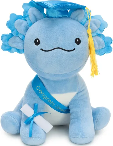Tezituor Juguete de peluche de ajolote de graduación 2026, bonito animal de peluche de graduación de 8 pulgadas, regalo para niños y niñas