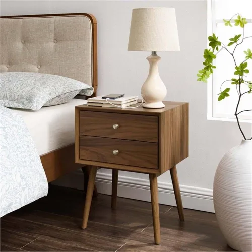 Miniatura 2 de Modway EEI-4343-WAL-WAL Mesita de noche de madera de brasa, nogal