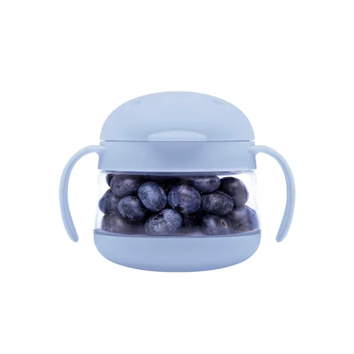 Ubbi Tweat Contenedor de aperitivos sin derrames para niños, libre de BPA, taza de viaje para niños pequeños, azul nublado Azul (Cloudy Blue)