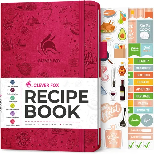 Miniatura 9 de Clever Fox Libro de recetas - Libro de cocina familiar en blanco - Diario de cocina vacío - Organizador de cuadernos para escribir recetas - Turquesa