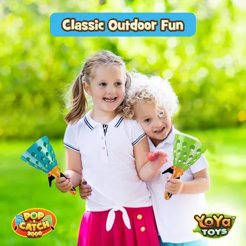 Miniatura 6 de YoYa Toys Juego de pelota Pop and Catch – Actividades de juego para niños en interiores y exteriores, juegos de atrapa para acampar, deportes
