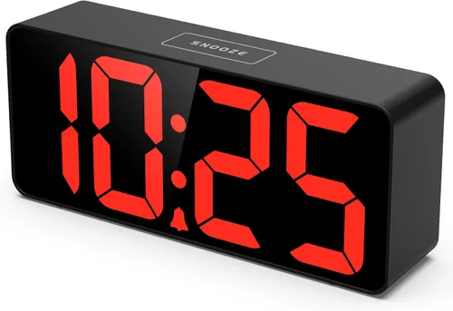 Miniatura 11 de Welgo Reloj despertador de número grande de 7.5 pulgadas para personas mayores y niños, 0-100% brillo y volumen ajustables, puerto de carga USB