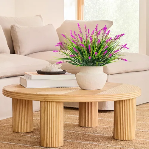 Miniatura 5 de Flores artificiales para decoración al aire libre, 12 paquetes de hierba falsa de mono para el hogar, jardín, porche, balcón, flores de lavanda