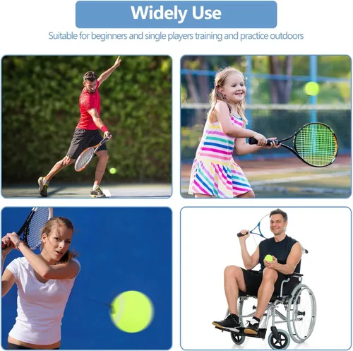 Miniatura 5 de Pelota de tenis, pelota de entrenamiento para principiantes con cuerda de goma elástica, equipo de entrenamiento de tenis multiusos para interiores