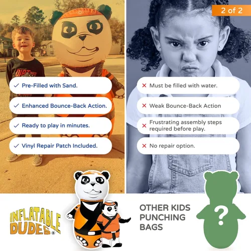 Miniatura 6 de INFLATABLE DUDES Animal -Kids Punching Bag Already Filled with Sand Bop Bag Premium Inflatable Toy Punching Bag for Kids Enhanced