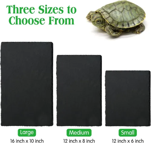 Miniatura 2 de Tfwadmx Plataforma para tomar el sol de reptiles, área de baño de tortuga, área de baño de tortuga, placa de roca original, uñas de molienda
