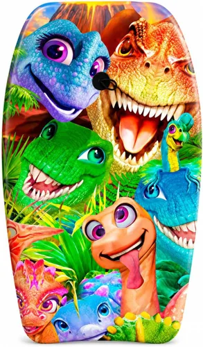 Miniatura 10 de PMU Bodyboard estampado con gráficos, correa de muñeca ligera, parte inferior lisa para playa, mar y piscina, tabla de surf para niños, adolescentes