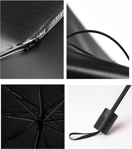 Miniatura 9 de URAWESO Plaid Parasol Sun Protection UV Blocking Compact Folding Travel Umbrella for Walking