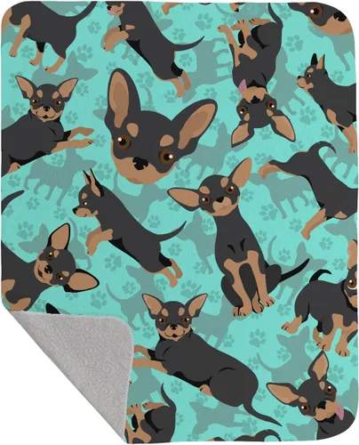 Miniatura 17 de Caroline's Treasures MLM1042LQB Airedale Terrier - Manta acolchada de 50 x 60 pulgadas, diseño de ilustraciones para cama, sofá, suave y ligera