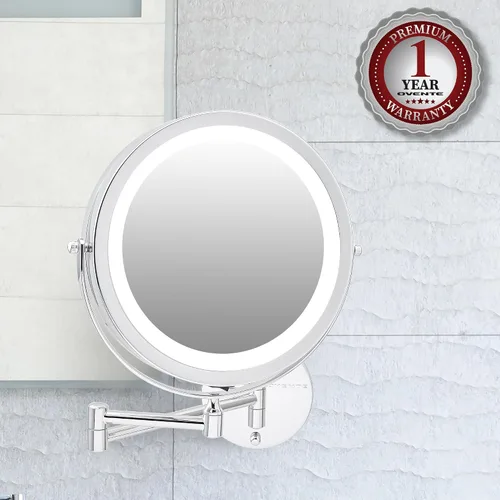 Miniatura 11 de Espejo ideal para maquillarse para montar en la pared. Con luz de LED que funciona con pilas. Maginificación 1 y 10. 8.5 pulgadas de longitud. En