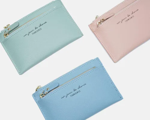 Miniatura 5 de Cartera delgada para mujer con monedero y tarjetero de crédito, cartera con llavero para mujer, Verde, Classic