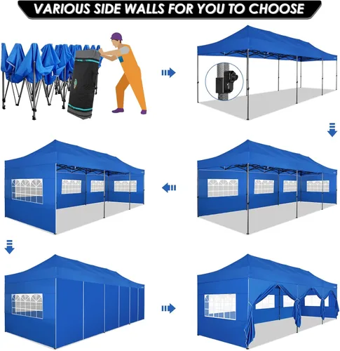 Miniatura 254 de COBIZI Tienda de campaña desplegable de 6.6 x 6.6 pies, toldo resistente, fácil de instalar, impermeable, para exteriores, fiestas, playa, jardín