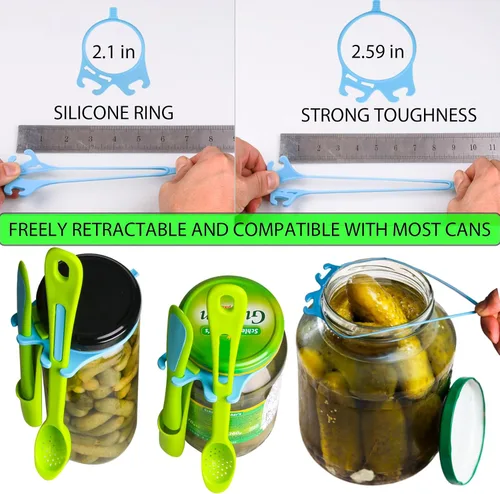 Miniatura 6 de Paquete de 2 cucharas de aceituna y tenedor de pepinillo, herramienta para recogedor para tarro, accesorio de cocina