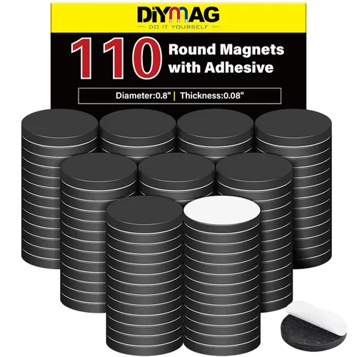Miniatura 11 de DIYMAG Imanes con Respaldo Adhesivo, 360 Piezas Diámetro 0.8'' x 0.04'' Puntos Magnéticos para Refrigerador Artículo Imprescindible para Aula Cinta