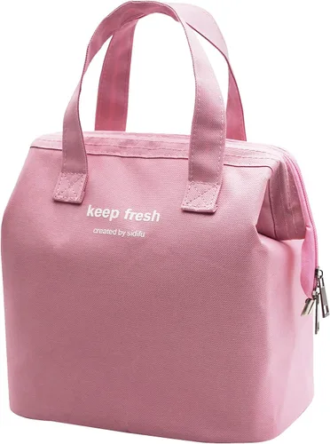 Miniatura 10 de Mziart Bolsa de almuerzo aislada simple Bento bolsa de almuerzo bolsa de almuerzo para mujeres hombres adultos picnic trabajo senderismo playa (azul)