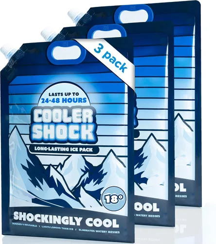 Miniatura 10 de Cooler Shock - Bolsas de hielo reutilizables para enfriadores - Paquetes de congelador fríos de larga duración para enfriadores y loncheras - Bolsas
