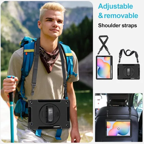 Miniatura 4 de Funda para Galaxy Tab S6 Lite de 10.4 pulgadas 2024/2022/2020: funda de TPU de grado militar a prueba de golpes con protector de pantalla - soporte