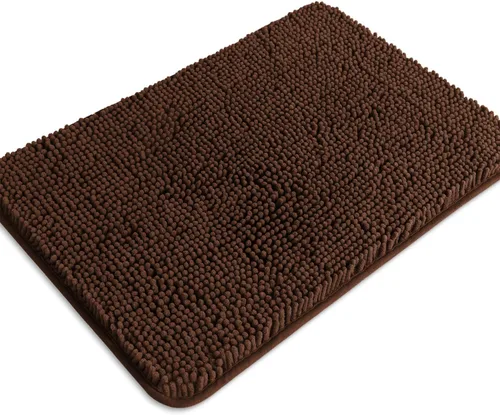 Miniatura 392 de Alfombra de baño pequeña de 12 x 18 pulgadas, lavable y absorbente, antideslizante, alfombra de baño de felpilla gruesa y suave para baño, ducha