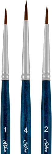 Miniatura 13 de Silver Brush Limited BA-2753S BelleAqua - Juego de pinceles redondos básicos para acuarela, 3 piezas, mango corto profesional, juego de pinceles Set