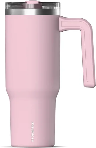 Miniatura 32 de Hydrapeak Voyager Vaso de 40 oz con Asa y Tapa con Pajita Botella de Agua Reutilizable de Acero Inoxidable Taza de Viaje Compatible con Portavasos