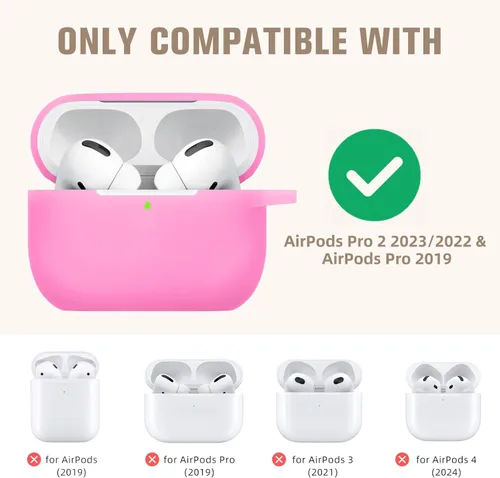 Miniatura 8 de Funda de silicona con iluminación nocturna para AirPods Pro, Hamile con llavero para Apple Airpod Pro 1ª/2ª generación 2019 2022, para mujeres