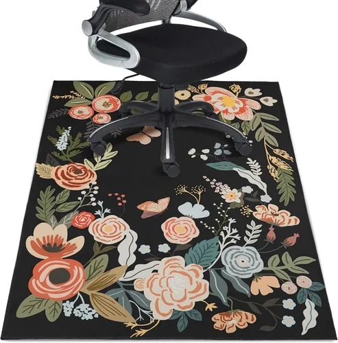 Tapete para silla de oficina para suelo de madera dura, 36 x 48 pulgadas, alfombras de oficina para sillas rodantes de videojuegos, silla de Negro