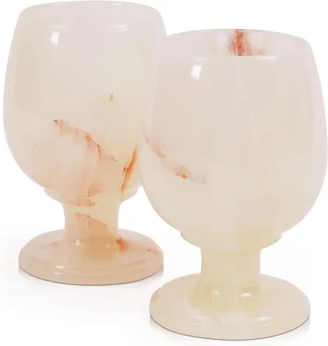 Miniatura 9 de Radicaln Juego de copas de vino de mármol de 2 piezas, hechas a mano, de 5" pulgadas, copas de vino con tallo para decoración de bar en el hogar