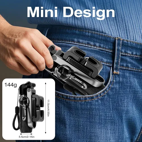 Miniatura 8 de Mini trípode 3 en 1, palo selfie para iPhone, trípode para iPhone con control remoto, trípodes de viaje ligeros para grabación de video selfie