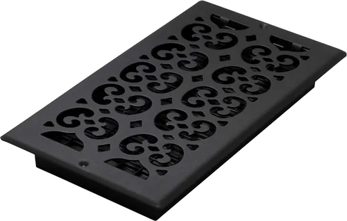 Miniatura 6 de Decor Grates ST610W Registro de pared y techo con diseño de voluta, 6 x 10 pulgadas, negro texturizado