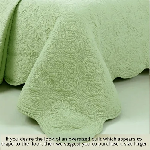 Miniatura 5 de Cozy Line Home Fashions - Juego de ropa de cama reversible de 100% algodón con medallón en relieve, colcha ligera para todas las estaciones Blantyre
