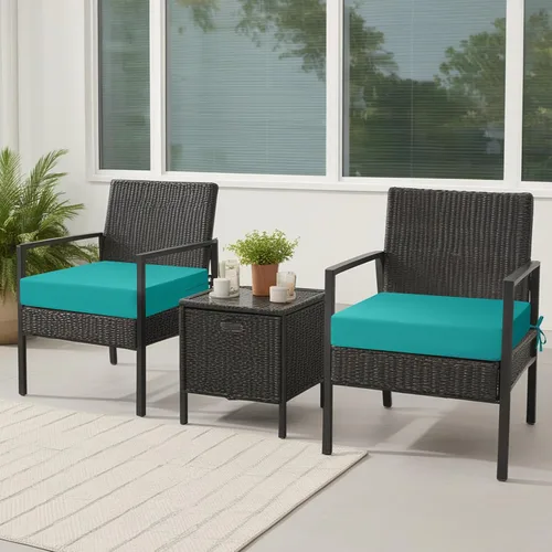Miniatura 3 de idee-home Juego de 2 cojines para sillas de exterior, cojines de asiento impermeables para muebles de patio, almohadilla de repuesto para silla