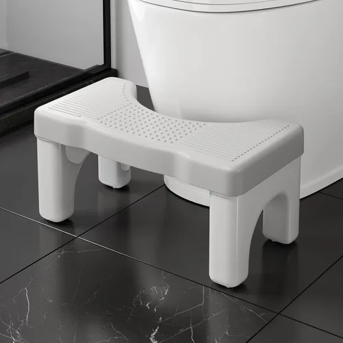 Miniatura 13 de Kzeirm Taburete de Inodoro, Taburete de Paso para Caca para el Baño, Taburete de Pies para Caca de Inodoro para Adultos, Banco de Sentadillas Blanco