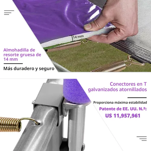 Miniatura 5 de SKOK Trampoline for Kids,400LBS Outdoor Trampoline with Net-ASTM Approved Trampoline for Children and Adults Púrpura