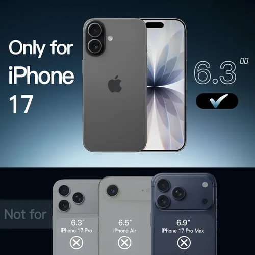 Miniatura 2 de JETech Funda magnética para iPhone 17 de 6.3 pulgadas, compatible con MagSafe, protector de teléfono a prueba de golpes, parte trasera transparente